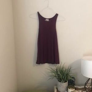 Free People Long Beach Plum Wine Tank Top